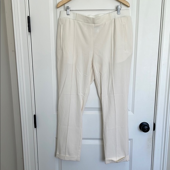 Alessa W. Collection Women’s Pull-On Cuffed Pants Cream 12P - Picture 1 of 5